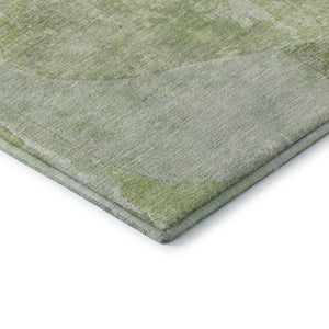 HomeRoots 9' X 12' Artichoke Green Abstract Area Rug - Washable, Durable, UV Protected, Perfect for High-Traffic Spaces 695521
