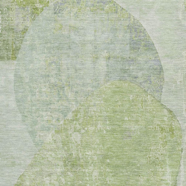 HomeRoots 10' X 14' Artichoke Green Abstract Area Rug - Washable, UV Resistant, Perfect for Kids & Pets! 695522