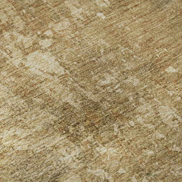 HomeRoots 8' Washable Round Rug in Brown and Beige - Modern Abstract Design with UV Protection & Stain Resistance 695525