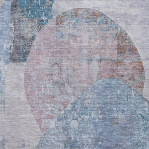 HomeRoots 5' X 8' Blue-Gray Charcoal Abstract Washable Area Rug - Durable, Stylish, Pet-Friendly & UV Protected 695530