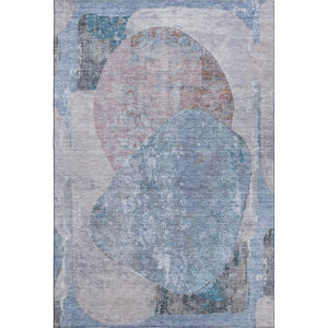 HomeRoots 8' X 10' Chic Blue-Gray Abstract Area Rug - Washable, UV Protected, Durable for High-Traffic Spaces 695532
