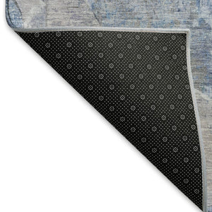 HomeRoots 8' X 10' Chic Blue-Gray Abstract Area Rug - Washable, UV Protected, Durable for High-Traffic Spaces 695532
