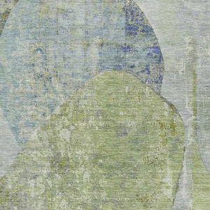 HomeRoots 8' X 10' Modern Green Purple Silver Abstract Area Rug - Washable, UV Protected & Stain Resistant! 695538