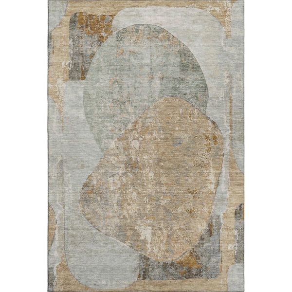 HomeRoots 10' X 14' Gray Abstract Washable Area Rug – UV Protected, Stain Resistant, Non-Slip for Modern Homes 695546