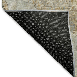 HomeRoots 10' X 14' Gray Abstract Washable Area Rug – UV Protected, Stain Resistant, Non-Slip for Modern Homes 695546