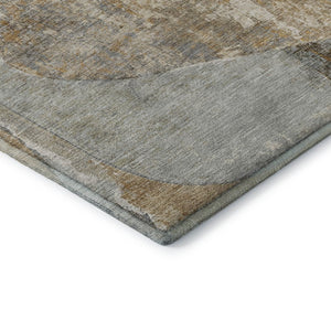 HomeRoots 10' X 14' Gray Abstract Washable Area Rug – UV Protected, Stain Resistant, Non-Slip for Modern Homes 695546
