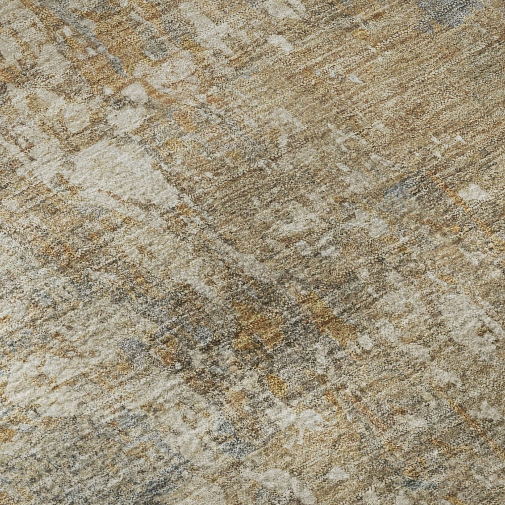 HomeRoots 10' X 14' Gray Abstract Washable Area Rug – UV Protected, Stain Resistant, Non-Slip for Modern Homes 695546