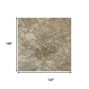 HomeRoots 10' X 14' Gray Abstract Washable Area Rug – UV Protected, Stain Resistant, Non-Slip for Modern Homes 695546