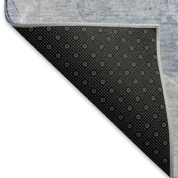 HomeRoots 9' X 12' Stylish Sky Blue Gray Silver Abstract Area Rug - UV Protected, Washable & Stain Resistant! 695551