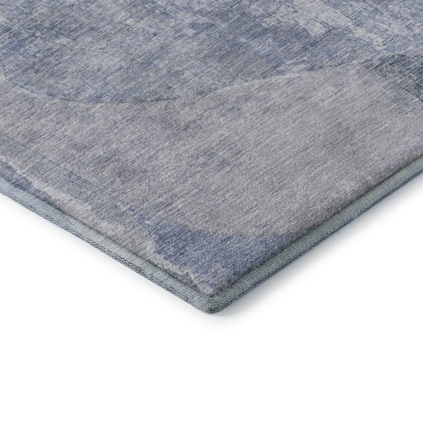 HomeRoots 9' X 12' Stylish Sky Blue Gray Silver Abstract Area Rug - UV Protected, Washable & Stain Resistant! 695551