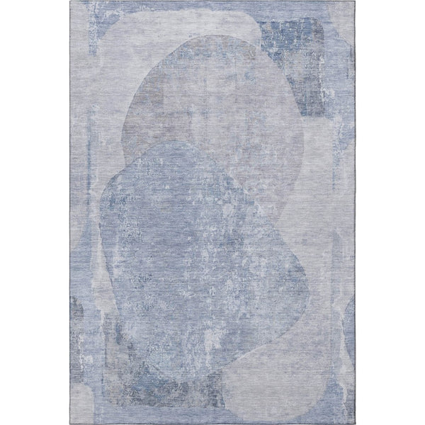 HomeRoots 10' X 14' Sky Blue Gray Silver Area Rug - Washable, Stain-Resistant, UV Protected for Modern Elegance 695552