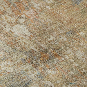 HomeRoots 9' X 12' Stylish Teal, Copper & Gray Abstract Washable Area Rug - UV Protected & Stain Resistant! 695557