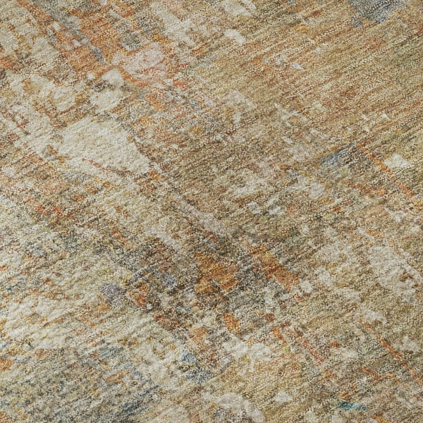 HomeRoots 9' X 12' Stylish Teal, Copper & Gray Abstract Washable Area Rug - UV Protected & Stain Resistant! 695557
