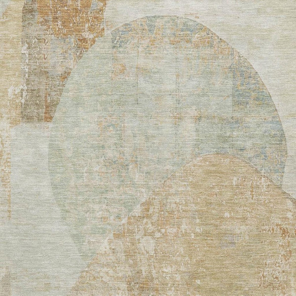 HomeRoots 5' X 8' Modern Abstract Taupe Beige & Rust Washable Area Rug with UV Protection for Homes 695560
