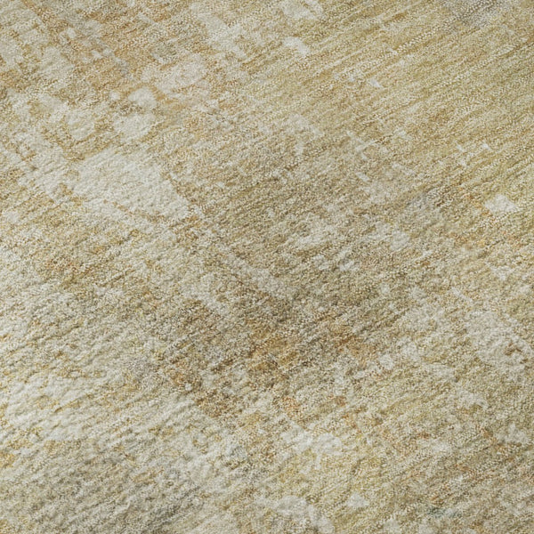 HomeRoots 8' Taupe Beige & Rust Abstract Washable Round Rug - UV Protected, Non-Slip, Modern Design for Any Room 695561