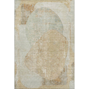 HomeRoots 8' X 10' Washable Area Rug in Taupe Beige & Rust - Durable, UV-Protected, Modern Abstract Design 695562
