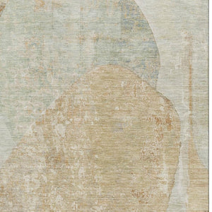 HomeRoots 10' X 14' Taupe Beige & Rust Abstract Area Rug - Washable, UV Protected, Stain Resistant, Non-Slip! 695564