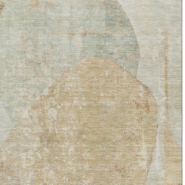 HomeRoots 10' X 14' Taupe Beige & Rust Abstract Area Rug - Washable, UV Protected, Stain Resistant, Non-Slip! 695564