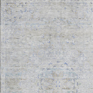 HomeRoots 5' X 8' Elegant Beige Blue Gray Floral Medallion Area Rug - Washable, UV Protected & Non-Slip! 695566