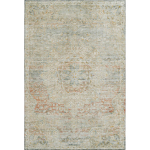 HomeRoots 9' X 12' Tan Beige & Teal Floral Medallion Rug - Durable, Stain-Resistant & UV Protected Design 695587