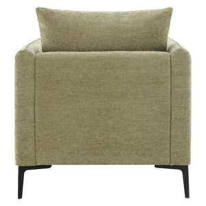 OSP Home Furnishings Newhaven Contemporary Accent Chair with Black Metal Legs for Modern Living Rooms Sea NWN-S126
