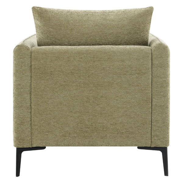 OSP Home Furnishings Newhaven Contemporary Accent Chair with Black Metal Legs for Modern Living Rooms Sea NWN-S126