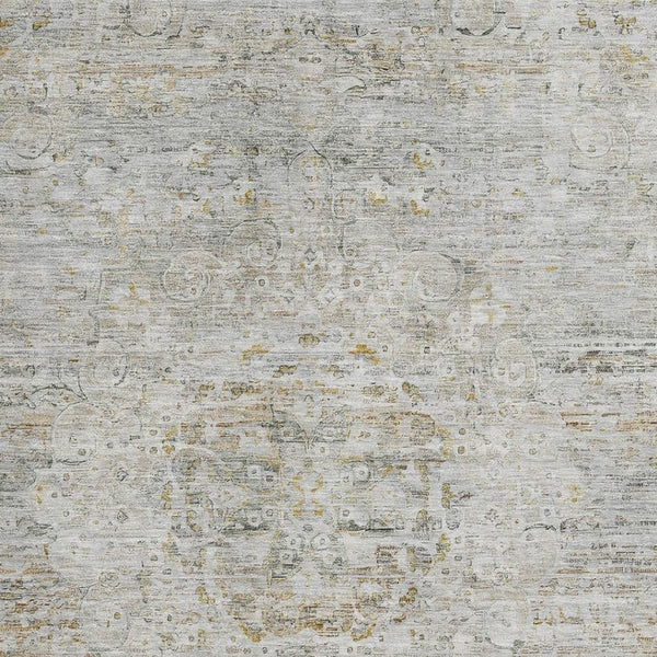 HomeRoots 5' X 8' Floral Medallion Area Rug in Taupe Beige and Gray - Washable, Stain-Resistant, UV Protected! 695590