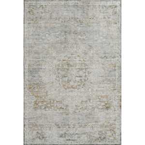 HomeRoots 8' X 10' Elegant Taupe Beige & Gray Floral Medallion Area Rug - Washable, UV-Protected & Durable 695592