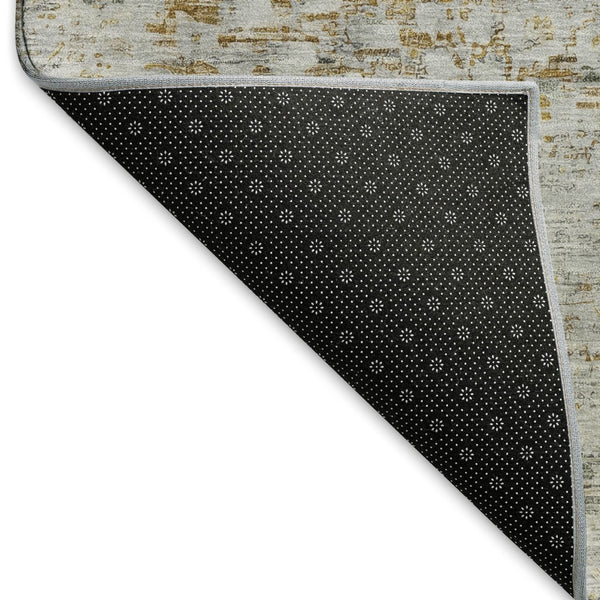 HomeRoots 8' X 10' Elegant Taupe Beige & Gray Floral Medallion Area Rug - Washable, UV-Protected & Durable 695592
