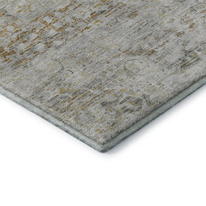 HomeRoots 8' X 10' Elegant Taupe Beige & Gray Floral Medallion Area Rug - Washable, UV-Protected & Durable 695592