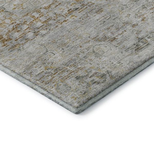 HomeRoots 8' X 10' Elegant Taupe Beige & Gray Floral Medallion Area Rug - Washable, UV-Protected & Durable 695592