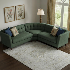 HomeRoots 10' X 14' Elegant Taupe Beige & Gray Floral Medallion Washable Area Rug with UV & Stain Protection 695594