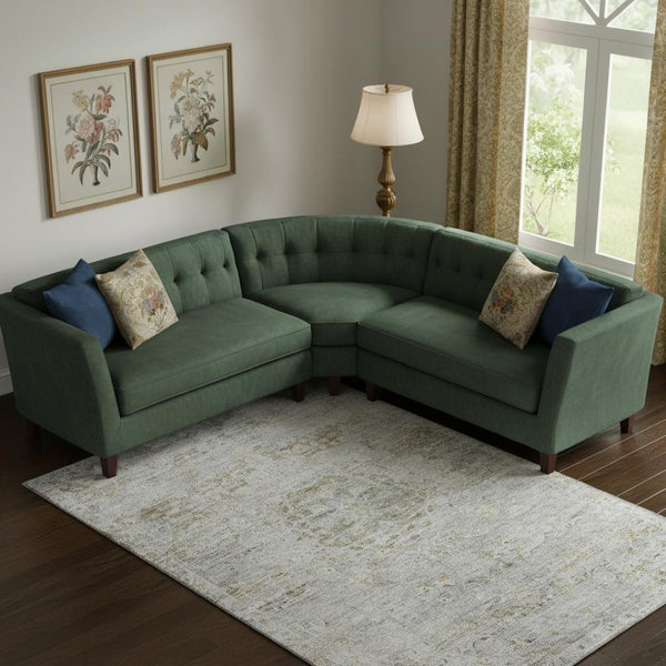 HomeRoots 10' X 14' Elegant Taupe Beige & Gray Floral Medallion Washable Area Rug with UV & Stain Protection 695594