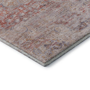 HomeRoots 5' X 8' Terra Cotta Beige & Gray Floral Area Rug | Washable, Durable, Stain Resistant & UV Protected 695596
