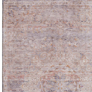 HomeRoots 5' X 8' Terra Cotta Beige & Gray Floral Area Rug | Washable, Durable, Stain Resistant & UV Protected 695596