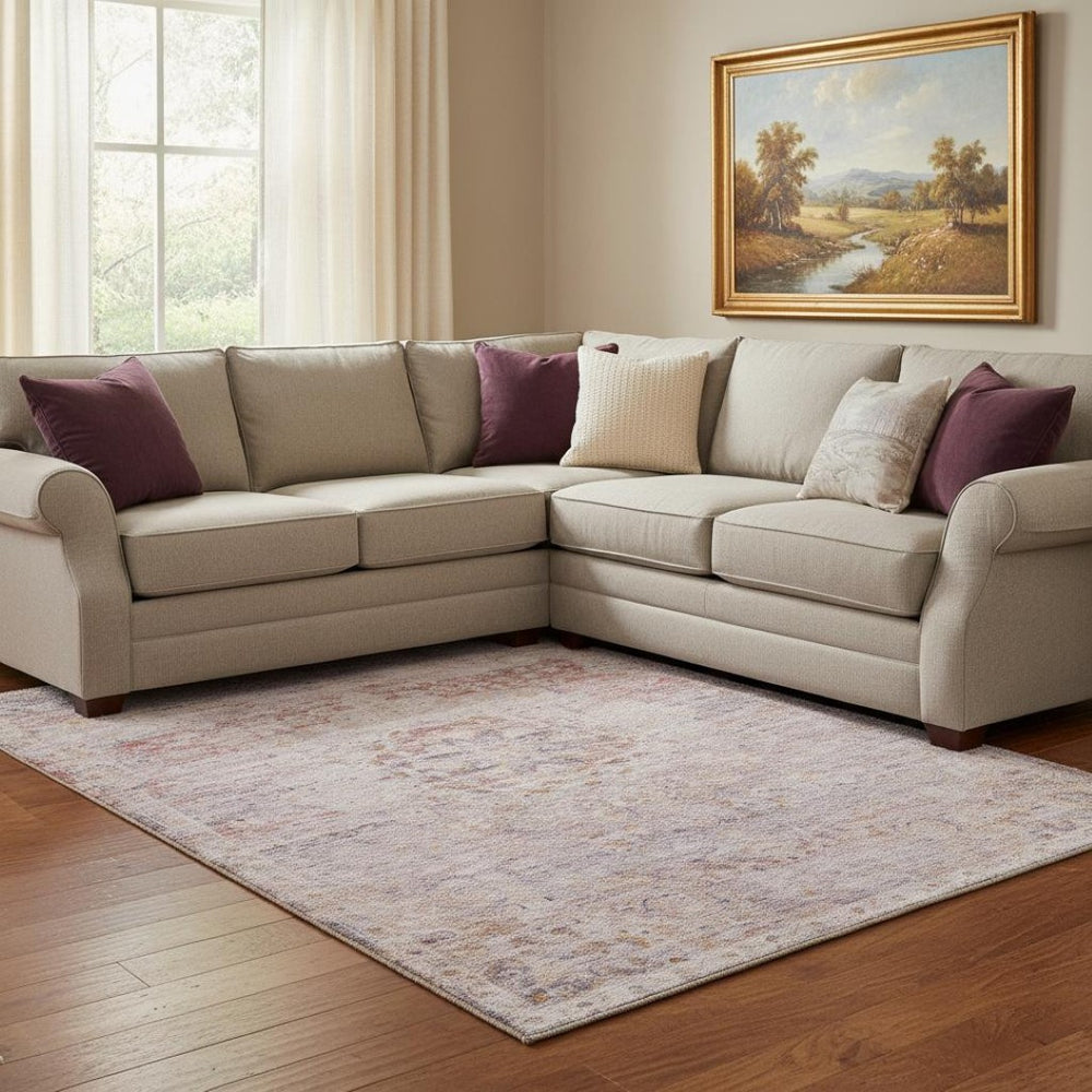HomeRoots 8' X 10' Elegant Terra Cotta Floral Area Rug - Washable, UV Protected, Stain Resistant, Durable Design 695598