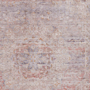 HomeRoots 9' X 12' Elegant Floral Medallion Area Rug - Terra Cotta, Beige & Gray with Stain & UV Protection 695599
