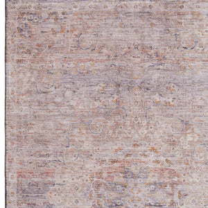 HomeRoots 10' Traditional Floral Medallion Area Rug in Terra Cotta & Gray - Washable, UV Protected & Durable 695600