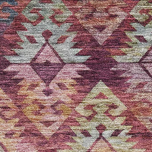 HomeRoots 8' X 10' Stylish Ikat Area Rug in Rust, Gold & Gray - Washable, UV Protected & Perfect for Homes! 695628