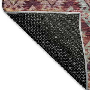 HomeRoots 10' X 14' Contemporary Ikat Area Rug in Rust, Gold & Gray - Durable, Washable, UV Protected Design 695630