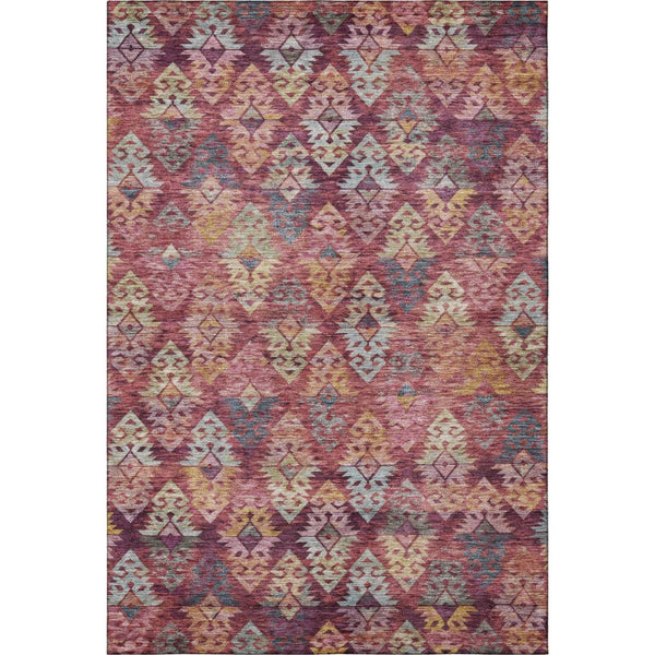 HomeRoots 10' X 14' Contemporary Ikat Area Rug in Rust, Gold & Gray - Durable, Washable, UV Protected Design 695630