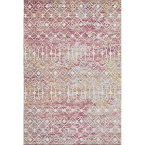 HomeRoots 10' X 14' Modern Pink Ivory Wheat Geometric Area Rug – Washable, UV-Protected, Non-Slip Design! 695660