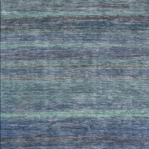 HomeRoots 5' X 8' Washable Area Rug in Coastal Blue & Gray Stripes - UV Protected, Stain Resistant & Durable 695674