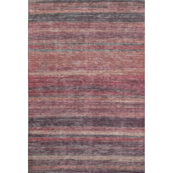 HomeRoots 8' X 10' Washable Rust Gray & Blush Striped Area Rug with UV Protection for Stylish Living Spaces 695688