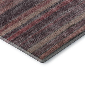 HomeRoots 8' X 10' Washable Rust Gray & Blush Striped Area Rug with UV Protection for Stylish Living Spaces 695688