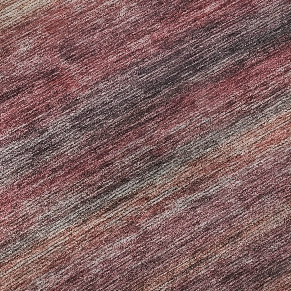HomeRoots 8' X 10' Washable Rust Gray & Blush Striped Area Rug with UV Protection for Stylish Living Spaces 695688