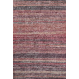 HomeRoots 9' X 12' Elegant Rust Gray & Blush Striped Area Rug - Washable, Stain-Resistant, UV Protected! 695689