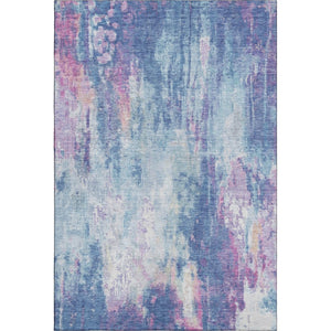 HomeRoots 9' X 12' Blue Blush Ivory Abstract Area Rug - Washable, UV Protected, Durable for Busy Homes 695695