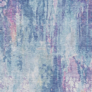 HomeRoots 9' X 12' Blue Blush Ivory Abstract Area Rug - Washable, UV Protected, Durable for Busy Homes 695695