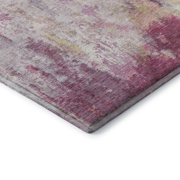 HomeRoots 5' X 8' Pink Peach Ivory Abstract Washable Area Rug with UV Protection for Stylish Home Décor 695704